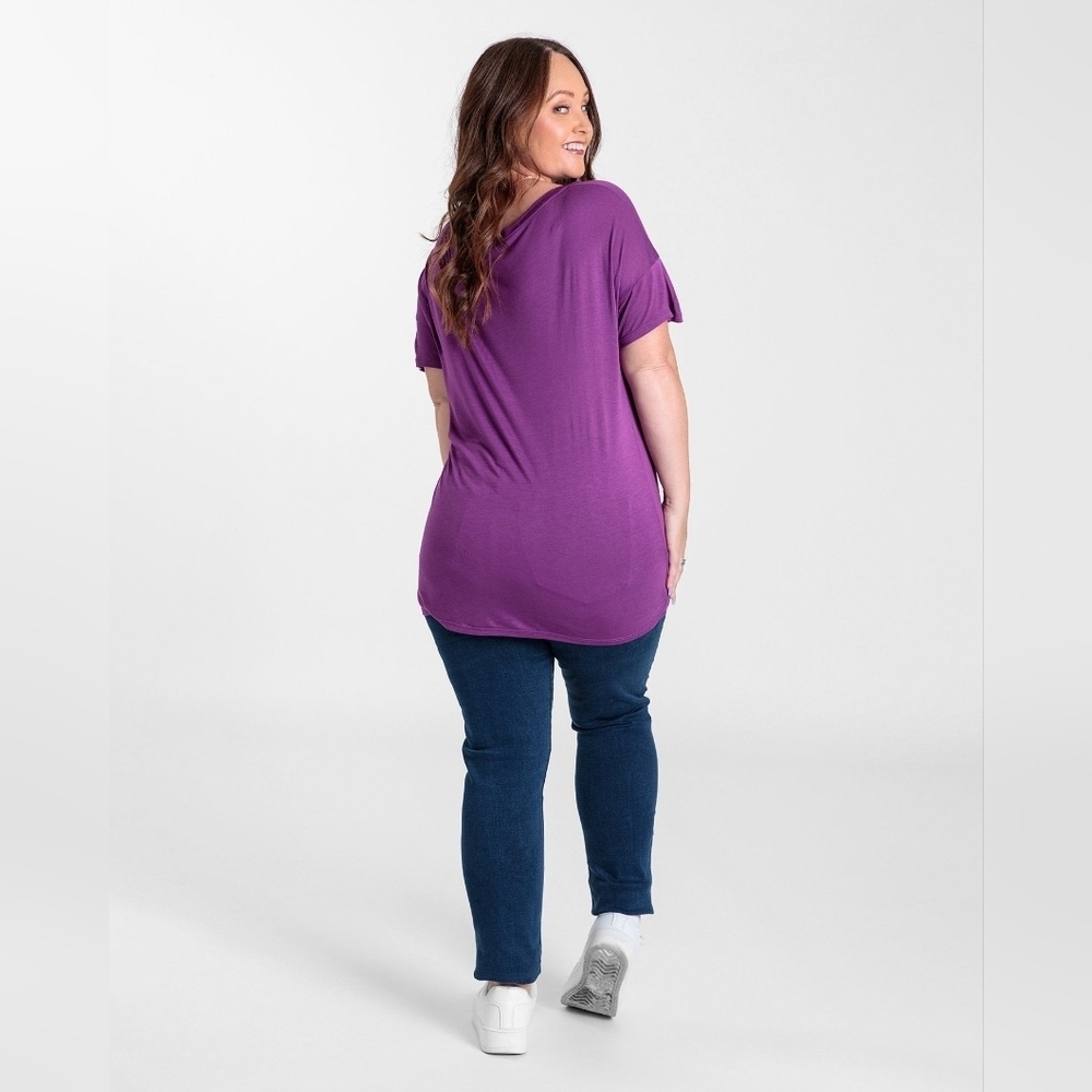 LuLaRoe Vibrant Purple Short Sleeve Top, Size Medium